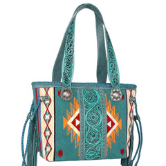 MW1211G-8317 Montana West Aztec Tapestry Tooled Collection Concealed Carry Tote