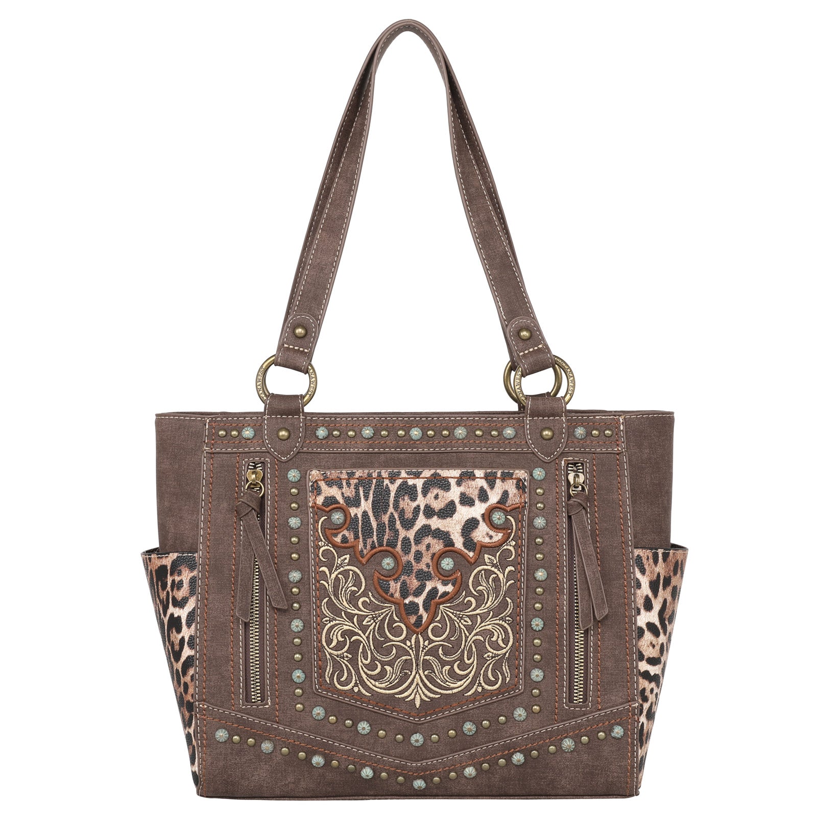 MW1213G8317 Montana West Embroidered Collection Concealed Carry Tote