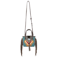 MW1215-923 Montana West Hair-On Cowhide Collection Aztec Tapestry Small Tote/Crossbody