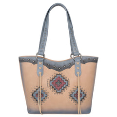MW1220G-8317W  Montana West Cut-out Aztec Collection Concealed Carry Tote with Matching Wallet