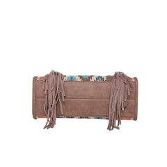 MW1223-816 Montana West Aztec Double Sided Print Fringe Tote - Brown