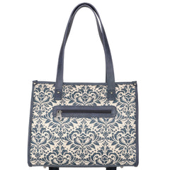 MW1223-816 Montana West Tribal Mandala Double Sided Print Fringe Tote - Navy