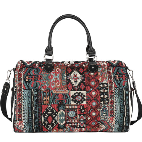 MW1228-5110 Montana West Western Pattern Canvas Weekender Bag