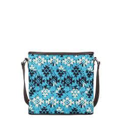 MW1229-8360 Montana West Blue Tribal Geometric Print Canvas Crossbody