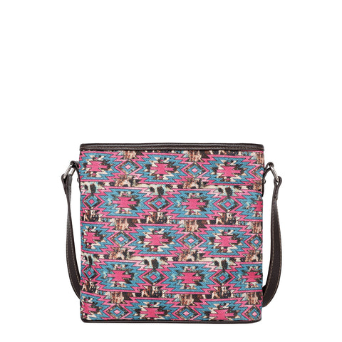 MW1230-8360 Montana West Aztec Cowhide Print Canvas Crossbody
