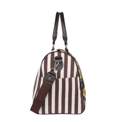 MW1232-5110 Montana West Leopard Sunflower Print Canvas Weekender Bag