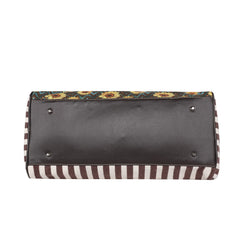 MW1232-5110 Montana West Leopard Sunflower Print Canvas Weekender Bag
