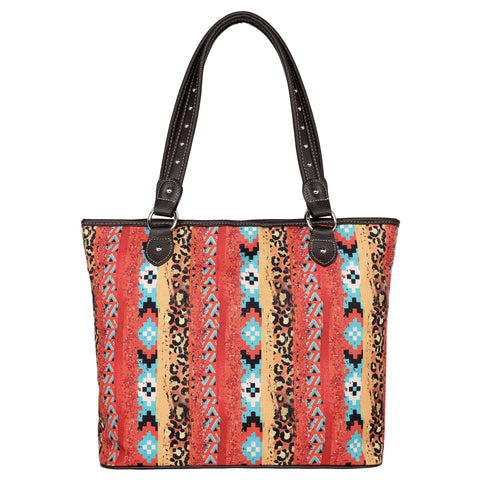 MW1233-8112 Montana West Aztec Print Canvas Tote Bag