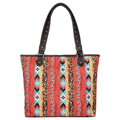 MW1233-8112 Montana West Aztec Print Canvas Tote Bag