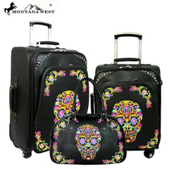 MW326-L1/2/3 Montana West Sugar Skull Collection 3 PC Luggage Set