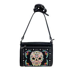 MW494-8362 Montana West Sugar Skull Collection Organizer Crossbody