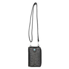 MW629BK Montana West Western Tooled Phone Case Crossbody Wallet Black