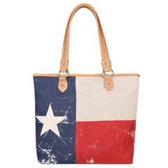 MW739-9318 Montana West Texas Pride Collection Canvas Tote Bag