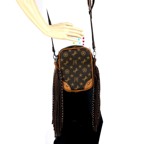 MW908-185   Montana West Signature Monogram Collection Crossbody bag