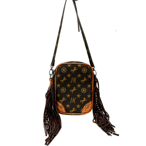 MW908-185   Montana West Signature Monogram Collection Crossbody bag