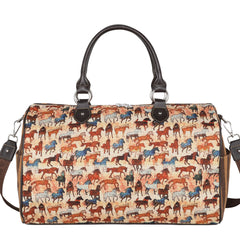 MW927-5110 Montana West Horse Print Canvas Weekender Bag