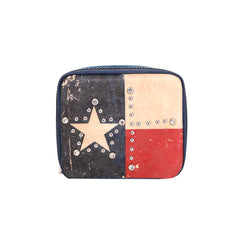 MW934-193 Montana West Western Design  Pill Box Travel Organizer/ Zippered Case Texas Flag print