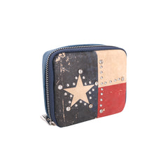 MW934-193 Montana West Western Design  Pill Box Travel Organizer/ Zippered Case Texas Flag print