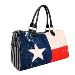 MW934-5110 Montana West Texas Flag Canvas Weekender Bag