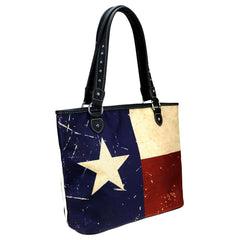 MW934-8112 Montana West Texas Flag Canvas Tote Bag