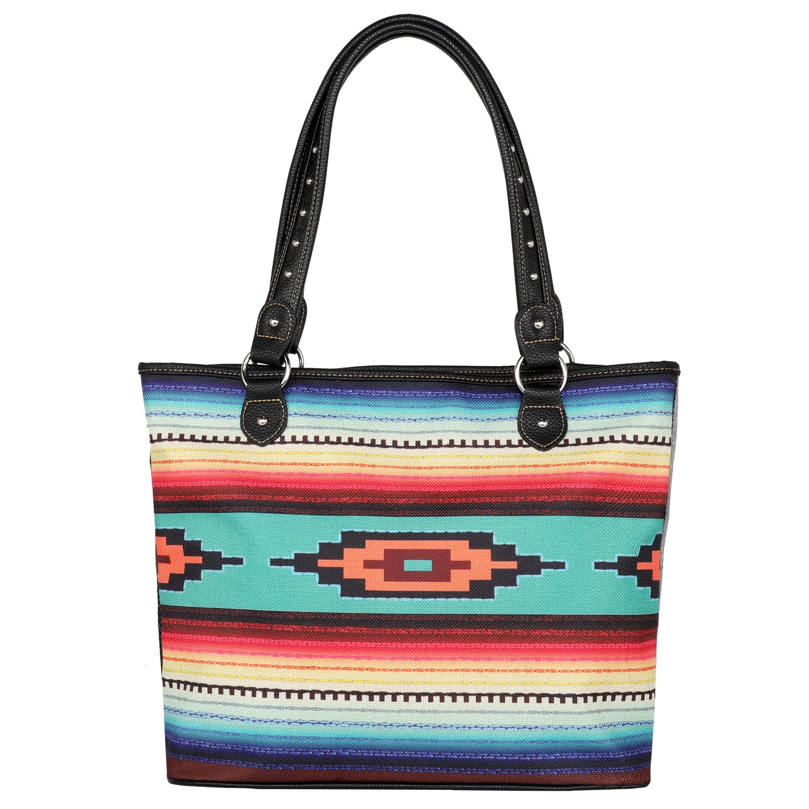 Medium leather-trimmed printed canvas tote