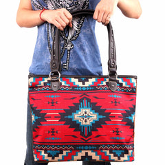 MW977-8112 Montana West Aztec Canvas Tote Bag
