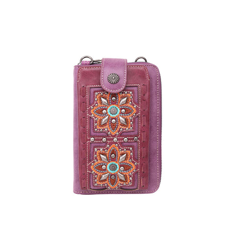 MW994-183   Montana West Embroidered Collection Phone Wallet/Crossbody