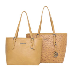 MWC2-G049 Montana West 2Pcs Set Tote (Concealed Carry Ostrich Print Tote & Small Basic Tote)