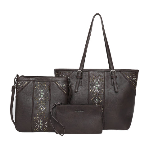 MWC3-G057 Montana West 3PCs Aztec Studded Set Tote/Crossbody/Wallet
