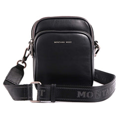 MWL-008 Montana West Genuine Leather Shoulder/Crossbody Bag-Black