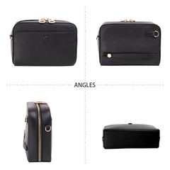 MWL-010 Montana West 100% Genuine Leather Clutch/Crossbody Black