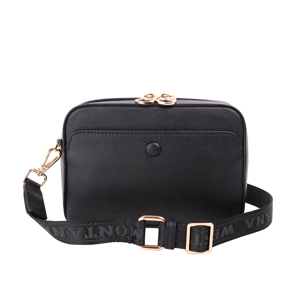 MWL-010 Montana West 100% Genuine Leather Clutch/Crossbody Black