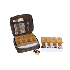 MWL-193 Montana West Genuine Leather  Pill Box Travel Organizer/ Zippered Case