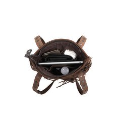 MWL-G020  Montana West Real Leather Fringe Collection Concealed Carry Shoulder Bag - Brown1