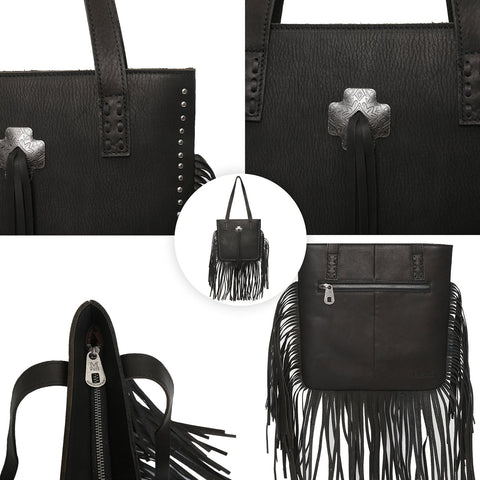 MWR-032  Montana West Fringe Genuine Leather Fringe Tote