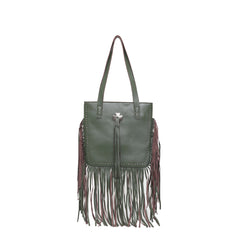 MWR-032  Montana West Fringe Genuine Leather Fringe Tote