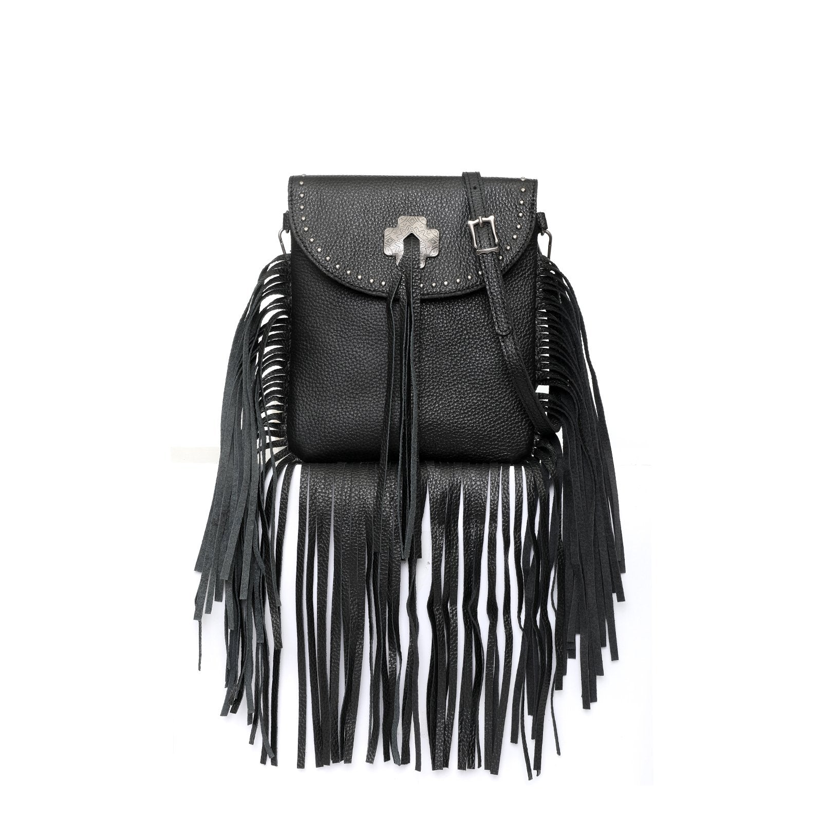 Black Fringe Bag Bohemian Leather Fringe Crossbody Western 