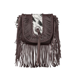 MWR-054 Montana West Genuine Leather Hair-On Cowhide Fringe Bohemian Crossbody