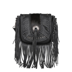 MWR-054 Montana West Genuine Leather Hair-On Cowhide Fringe Bohemian Crossbody