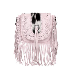 MWR-054 Montana West Genuine Leather Hair-On Cowhide Fringe Bohemian Crossbody