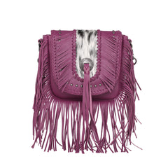 MWR-054 Montana West Genuine Leather Hair-On Cowhide Fringe Bohemian Crossbody