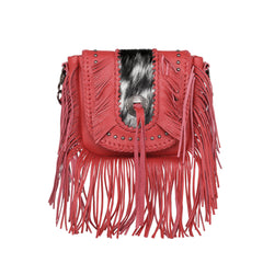 MWR-054 Montana West Genuine Leather Hair-On Cowhide Fringe Bohemian Crossbody