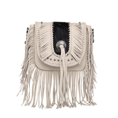 MWR-054 Montana West Genuine Leather Hair-On Cowhide Fringe Bohemian Crossbody