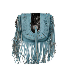 MWR-054 Montana West Genuine Leather Hair-On Cowhide Fringe Bohemian Crossbody