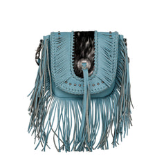 MWR-054 Montana West Genuine Leather Hair-On Cowhide Fringe Bohemian Crossbody