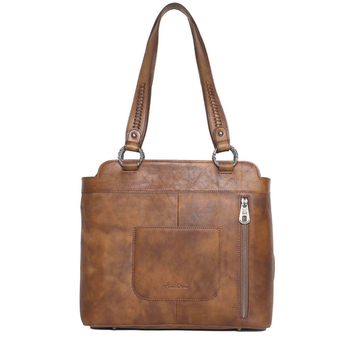 MWRG-044 Montana West Genuine Leather Hand Tooled Hair-on Concealed Carry Tote