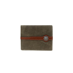MWS-029 Genuine Leather Cross Concho Men's Wallet