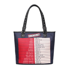 MWS02-8112  Montana West Bible Emergency Number Canvas Tote with Wristlet