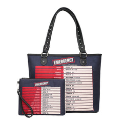 MWS02-8112  Montana West Bible Emergency Number Canvas Tote with Wristlet