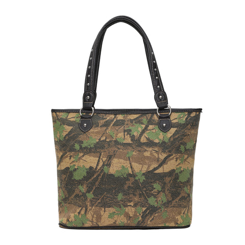MWS03-8112  Montana West Camo Print Canvas Tote with Clutch